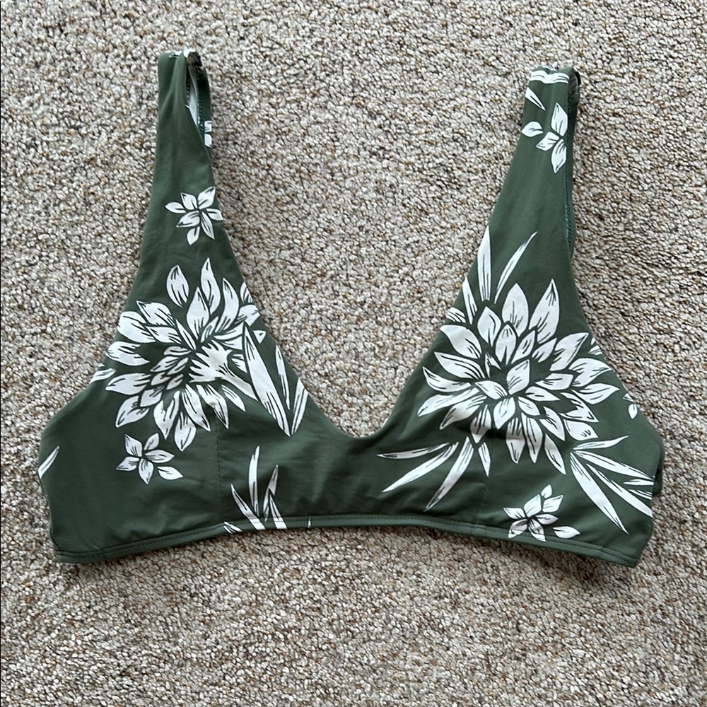 Sunn Lab Swim Floral Green Bikini Top